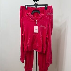 Juicy Couture Vixen Pink Velour Tracksuit Set